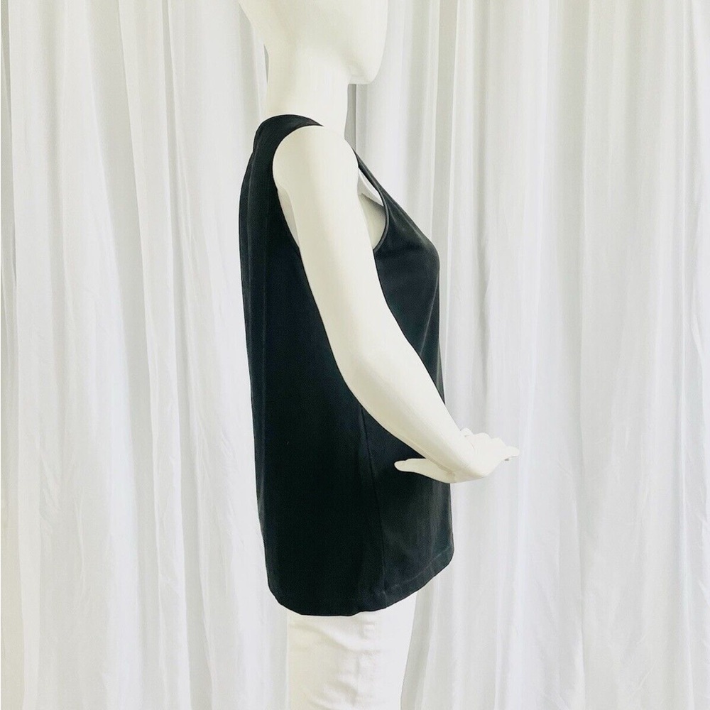 Lafayette 148 New York Black Fitted Sleeveless Tank Top - Picture 3 of 7